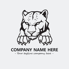 Fototapeta premium Panther illustration black and white for logo company vector image 