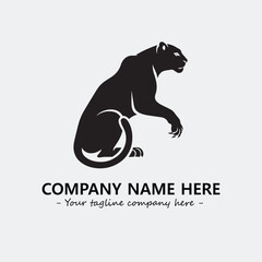 Panther illustration black and white for logo company vector image
