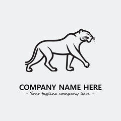 Panther illustration black and white for logo company vector image
