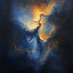 Fototapeta premium Cosmic Nebula, swirling colors, deep space