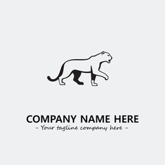 Panther illustration black and white for logo company vector image
