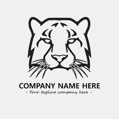 Panther illustration black and white for logo company vector image
