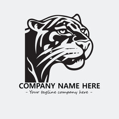 Panther illustration black and white for logo company vector image
