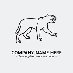 Panther illustration black and white for logo company vector image

