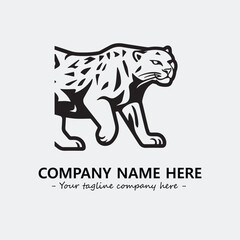Panther illustration black and white for logo company vector image
