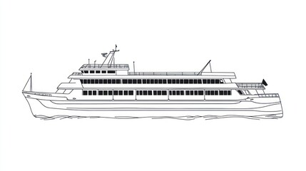 Obraz premium Passenger Ship Design, Ocean Vessel Illustration