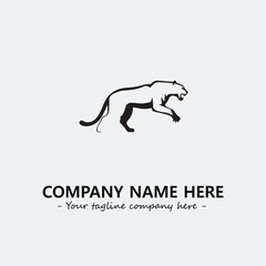 Panther illustration black and white for logo company vector image
