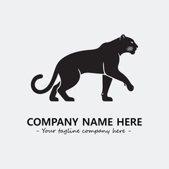 Panther illustration black and white for logo company vector image
