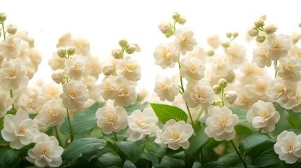 Flowering bush with small blossoms isolated on white background