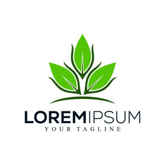 Abstract leaf logo design