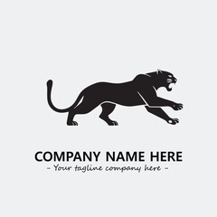 Panther illustration black and white for logo company vector image
