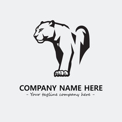 Panther illustration black and white for logo company vector image
