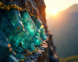 Turquoise Formations with Fool's Gold Veins