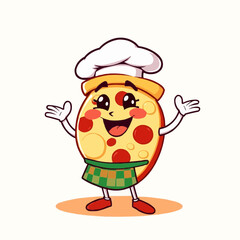 Pizza funny vector 