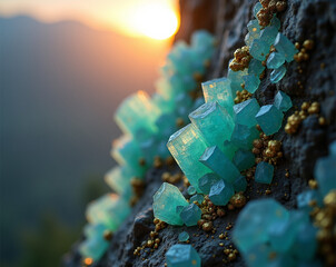 Turquoise Formations with Fool's Gold Veins