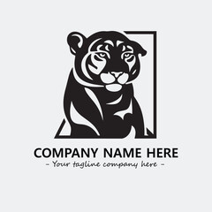 Panther illustration black and white for logo company vector image
