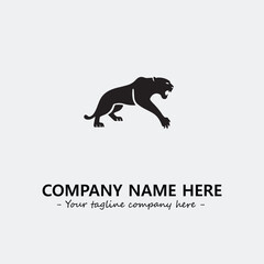 Panther illustration black and white for logo company vector image
