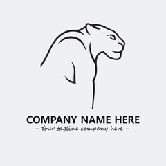 Panther illustration black and white for logo company vector image
