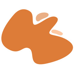 Abstract orange blob shape with fluid curves and minimal style, ideal for modern graphic designs, background art, or decorative visual elements.