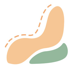 An abstract organic shape with pastel tones, perfect for modern designs, creative backgrounds, branding, or artistic illustration compositions.