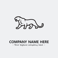 Panther illustration black and white for logo company vector image

