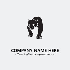 Panther illustration black and white for logo company vector image
