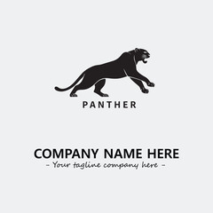Panther illustration black and white for logo company vector image
