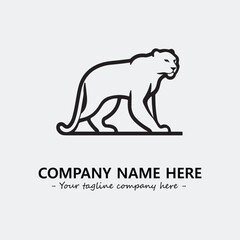 Panther illustration black and white for logo company vector image

