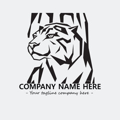Panther illustration black and white for logo company vector image
