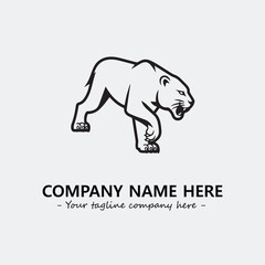 Panther illustration black and white for logo company vector image
