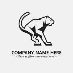 Panther illustration black and white for logo company vector image
