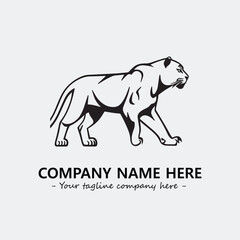 Panther illustration black and white for logo company vector image
