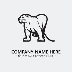 Panther illustration black and white for logo company vector image
