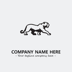 Panther illustration black and white for logo company vector image
