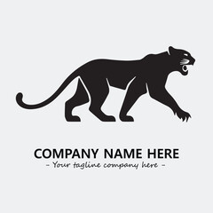 Panther illustration black and white for logo company vector image
