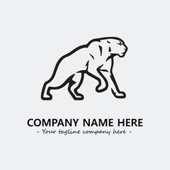 Panther illustration black and white for logo company vector image
