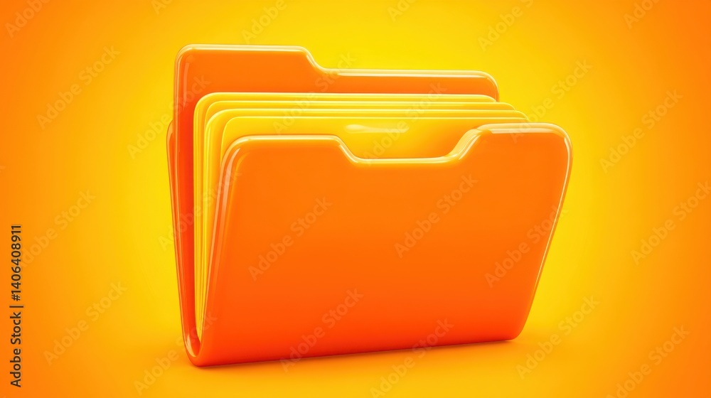 Poster file folder transforming into a flight platform against a yellow background creating a whimsical and