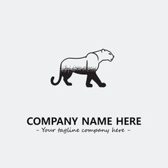 Panther illustration black and white for logo company vector image
