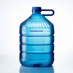 Blue gallon bottles with white background.