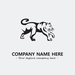 Panther illustration black and white for logo company vector image
