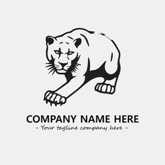 Panther illustration black and white for logo company vector image
