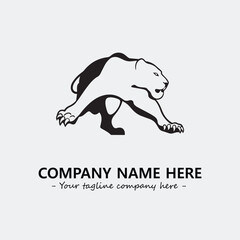 Panther illustration black and white for logo company vector image
