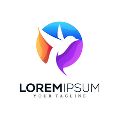 Abstract bird logo design