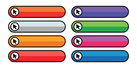 Fototapeta premium colorful click here button collection