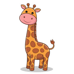 giraffe cartoon isolated on white background