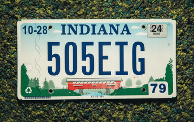 Indiana License Plate for driving and dmv