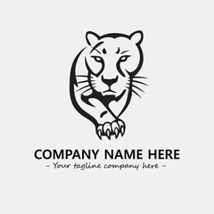 Panther illustration black and white for logo company vector image
