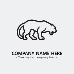 Panther illustration black and white for logo company vector image
