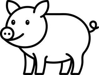 Puerco outline icon on transparent background