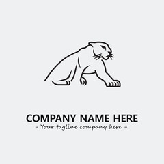 Panther illustration black and white for logo company vector image
